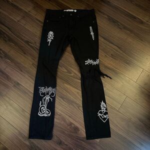 Broken Promises black jeans ultra slim distressed 32